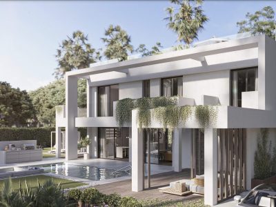 Villa in moderne stijl dicht bij het strand en golfbanen te koop in Estepona