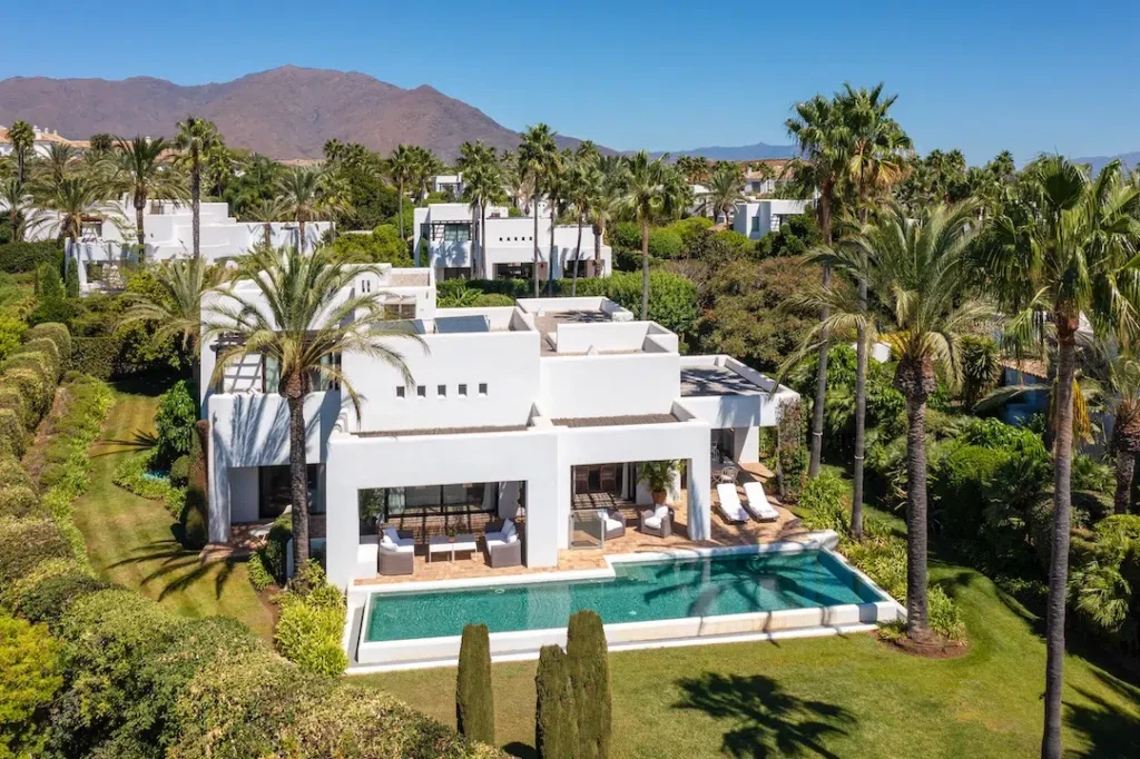 Exterior view of a Finca Cortesin Residence at La Reserva, Casares, Estepona